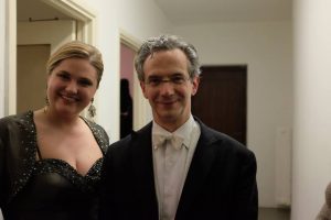 With Maestro Fabio Luisi after the performance of Mahler's IV symphony, Milan, Sala Verdi of the Conservatory