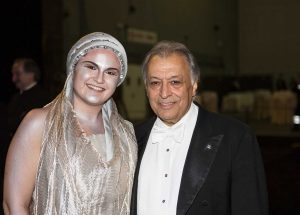 Con Zubin Mehta dopo la Prima di Aida (Gran Sacerdotessa), Teatro alla Scala, febbraio 2015